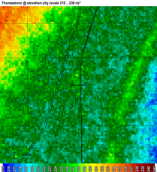 Thomasboro elevation map