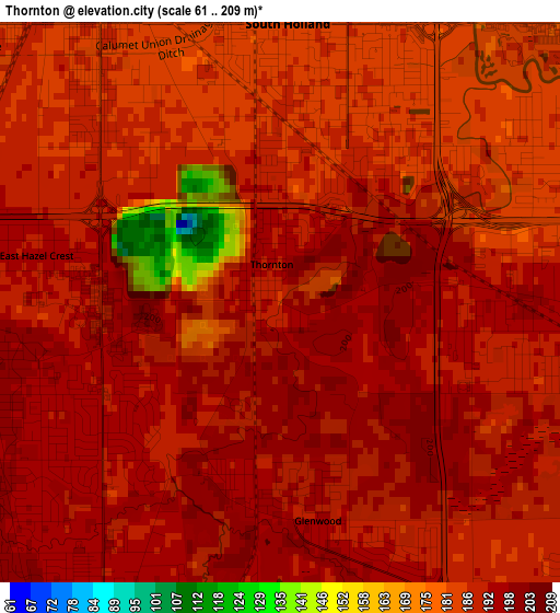 Thornton elevation map