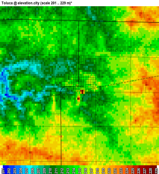 Toluca elevation map