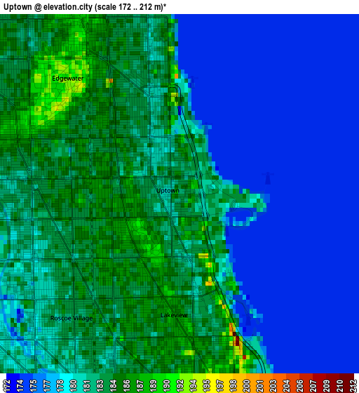 Uptown elevation map