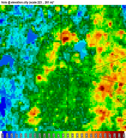 Volo elevation map