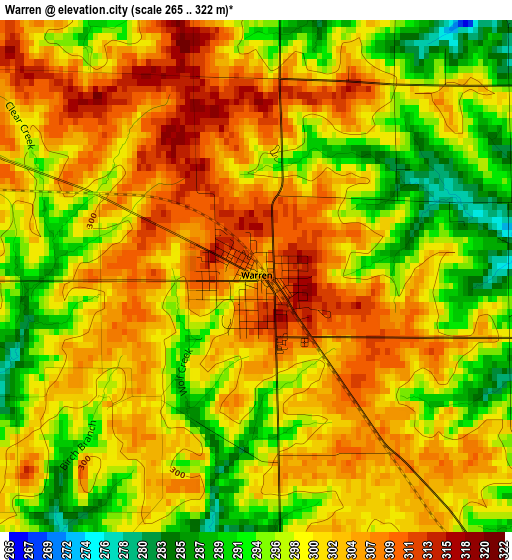 Warren elevation map