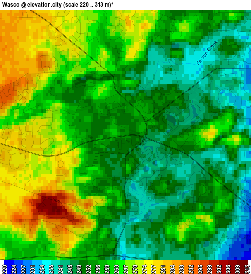 Wasco elevation map