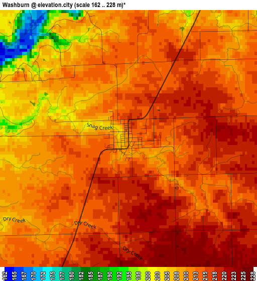 Washburn elevation map