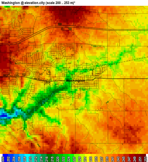 Washington elevation map