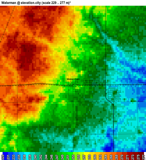 Waterman elevation map