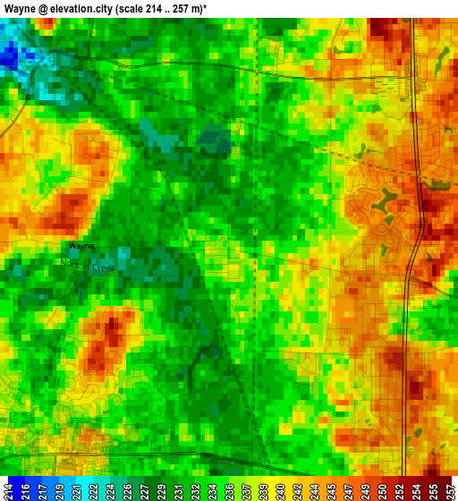 Wayne elevation map