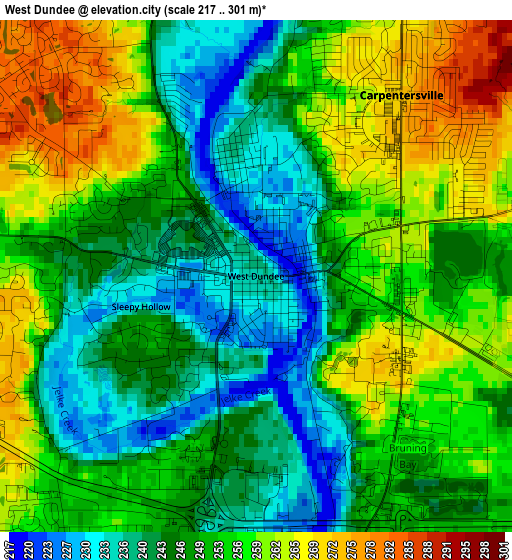 West Dundee elevation map