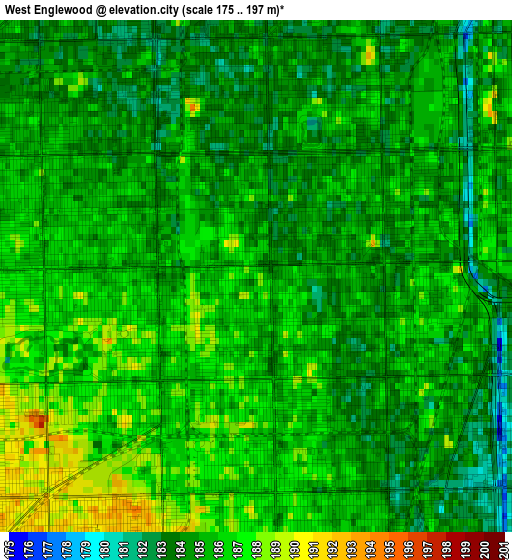 West Englewood elevation map