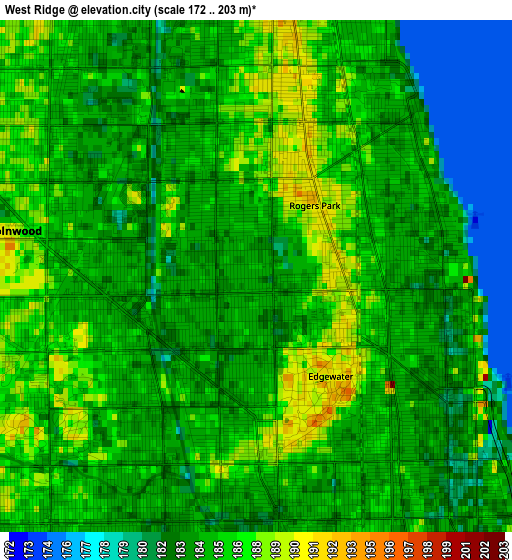 West Ridge elevation map