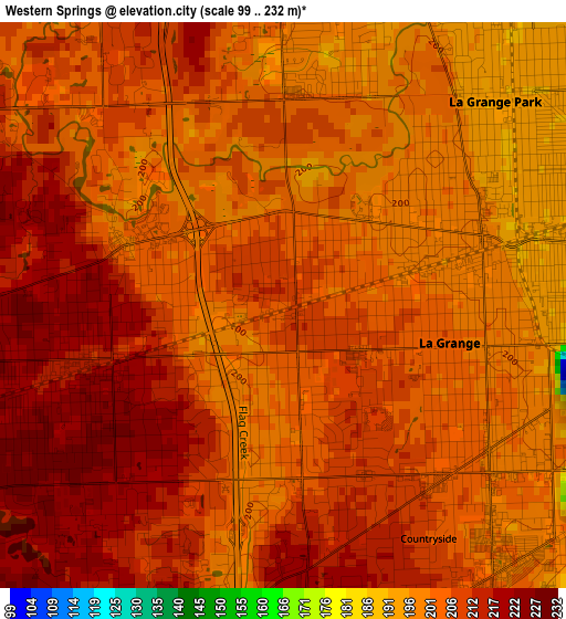 Western Springs elevation map