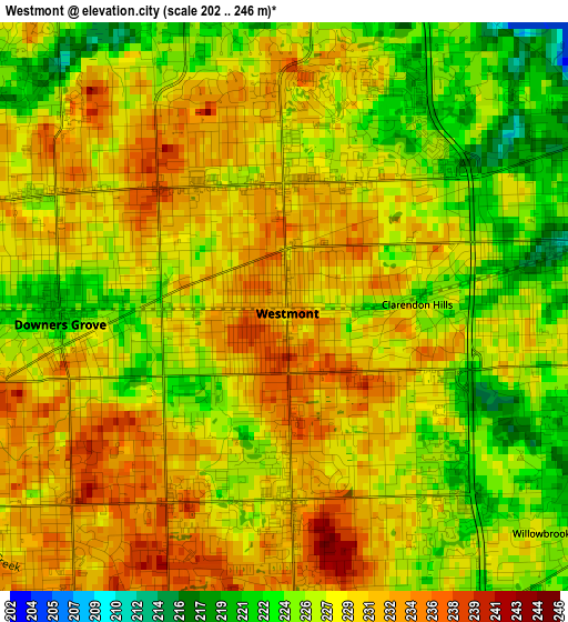 Westmont elevation map