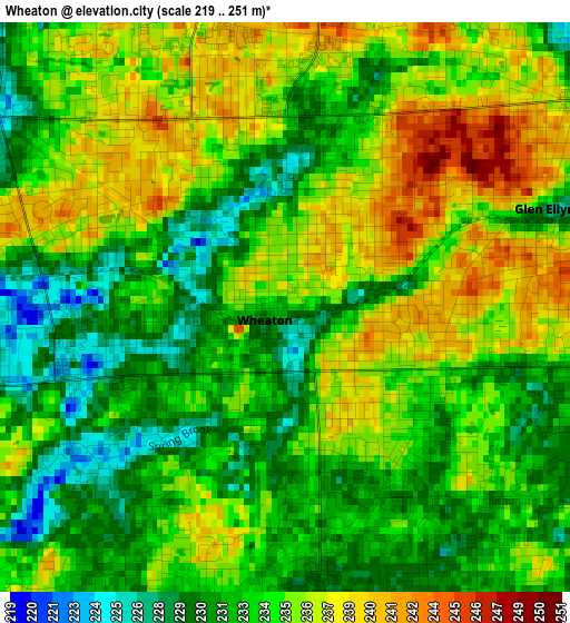 Wheaton elevation map