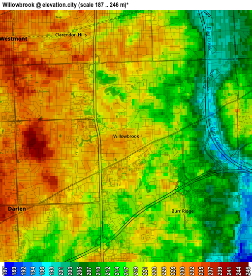 Willowbrook elevation map