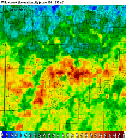 Willowbrook elevation map