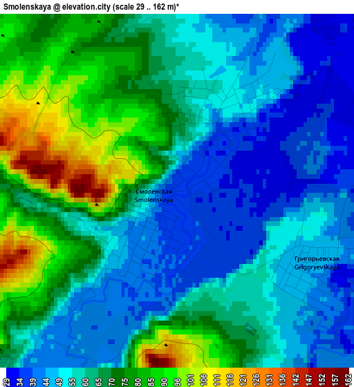 Smolenskaya elevation map