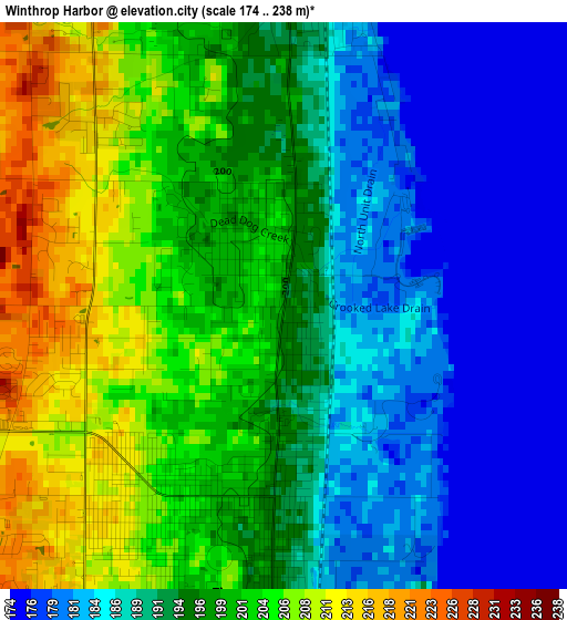 Winthrop Harbor elevation map