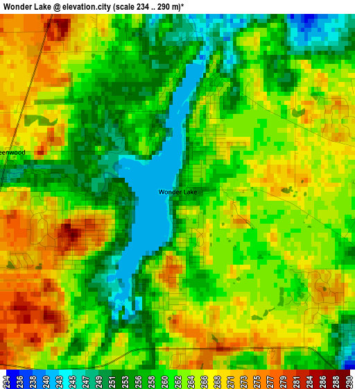 Wonder Lake elevation map