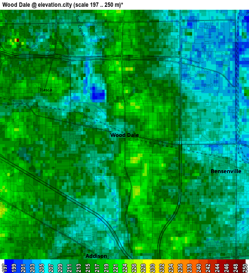 Wood Dale elevation map