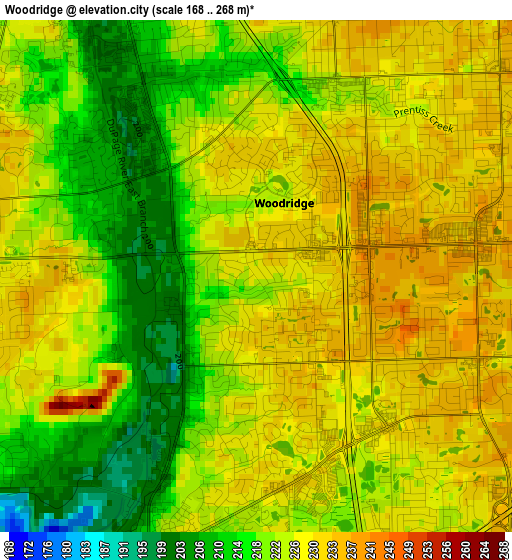 Woodridge elevation map