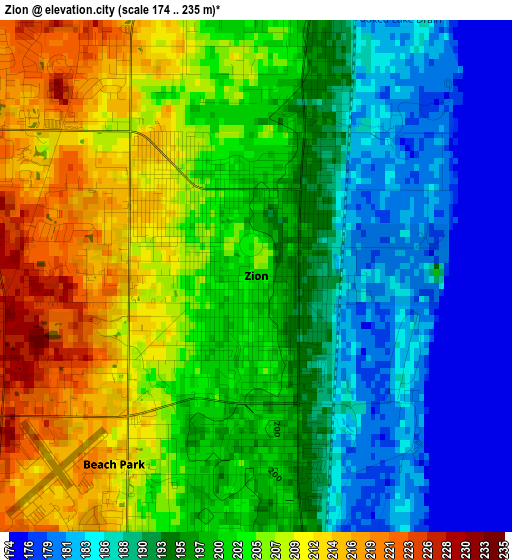 Zion elevation map