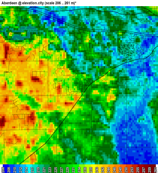 Aberdeen elevation map