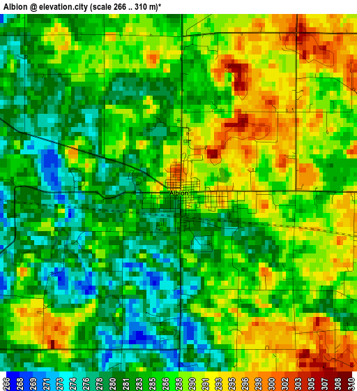 Albion elevation map