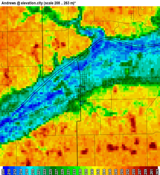 Andrews elevation map