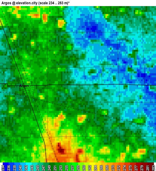 Argos elevation map