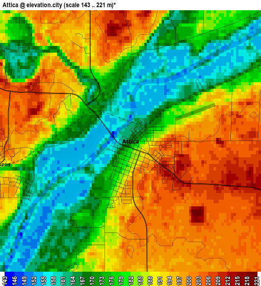 Attica elevation map