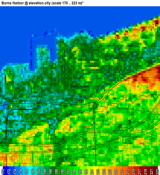 Burns Harbor elevation map