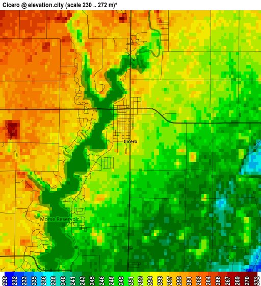 Cicero elevation map