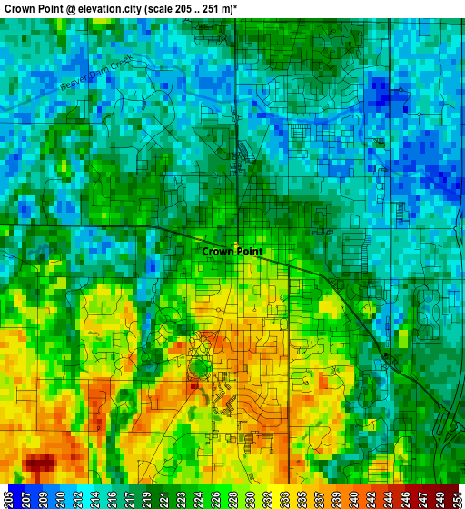 Crown Point elevation map