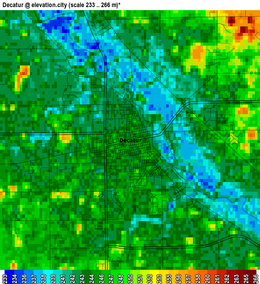 Decatur elevation map