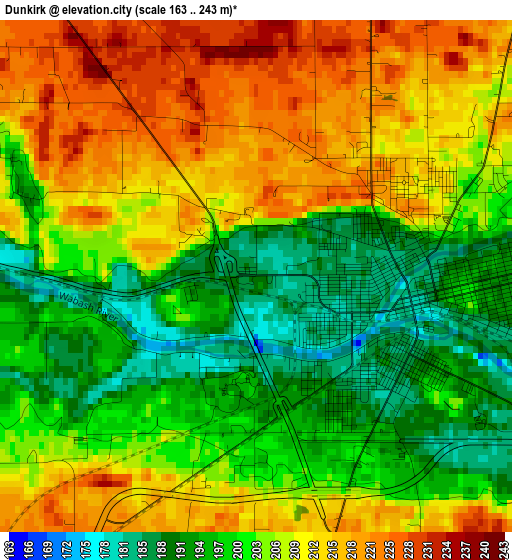 Dunkirk elevation map