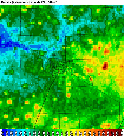 Dunkirk elevation map