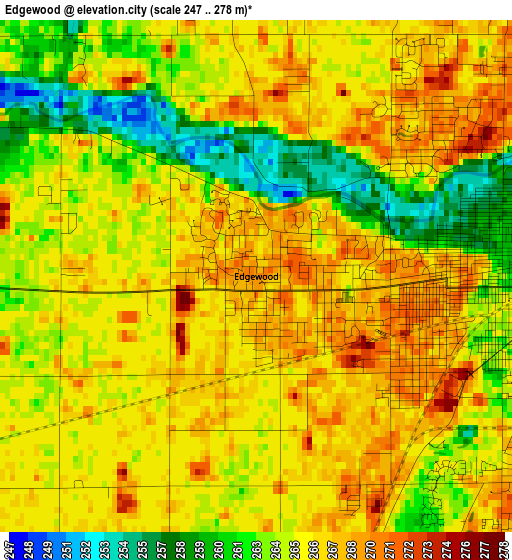 Edgewood elevation map