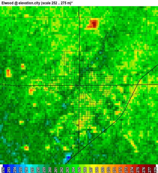 Elwood elevation map