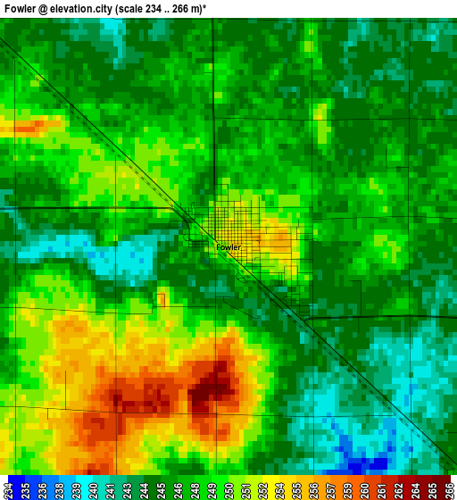 Fowler elevation map