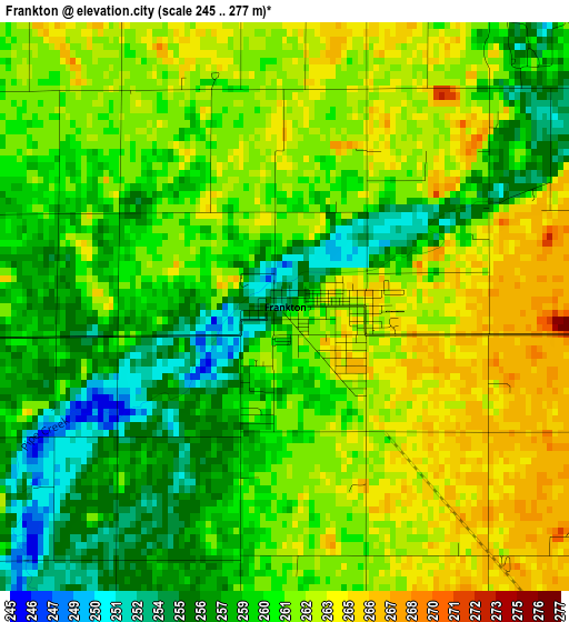 Frankton elevation map