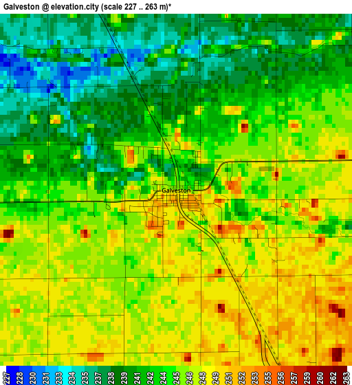 Galveston elevation map