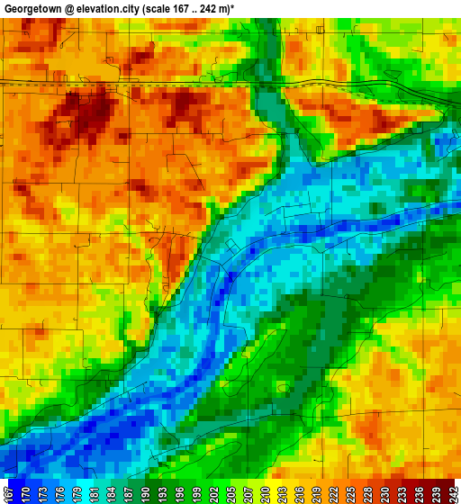 Georgetown elevation map