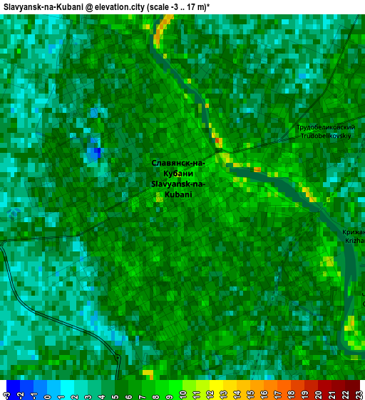 Slavyansk-na-Kubani elevation map