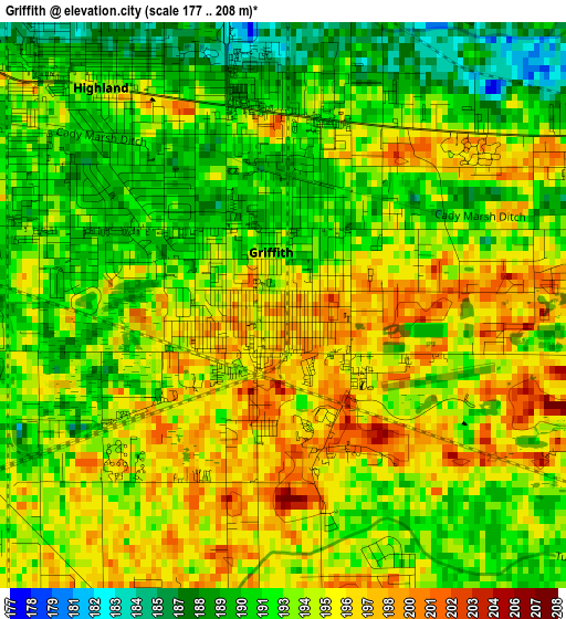 Griffith elevation map