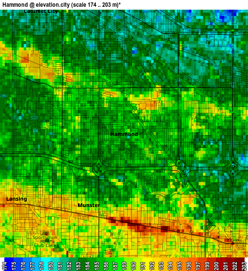 Hammond elevation map