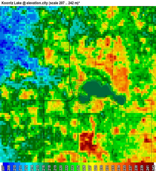 Koontz Lake elevation map