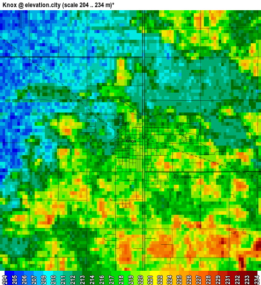 Knox elevation map