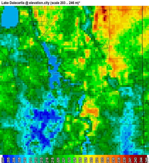 Lake Dalecarlia elevation map