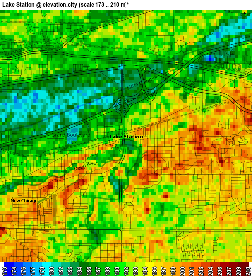 Lake Station elevation map