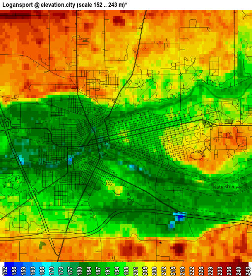 Logansport elevation map